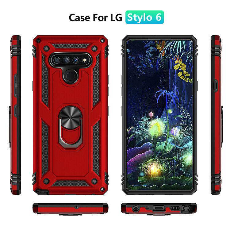 For LG Stylo 5 6 Phone Case Ring Kickstand Shockproof Cover