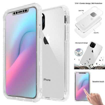 For iPhone 11 / 11 Pro /11 Pro Max Case Clear 360 Full Protection Shockproof Heavy Duty Cover Shock Absorbing, Camera Protection, Anti-scratches, Ultra thin, Sensitive touch, Front & back Case - Place Wireless