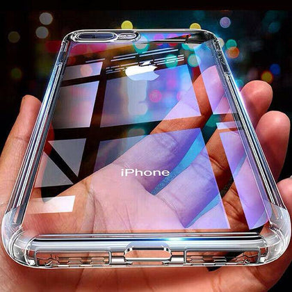For iPhone 11 Pro Max XS XR X 8 7 6 Plus Shockproof Clear Case+Screen Protector - Place Wireless