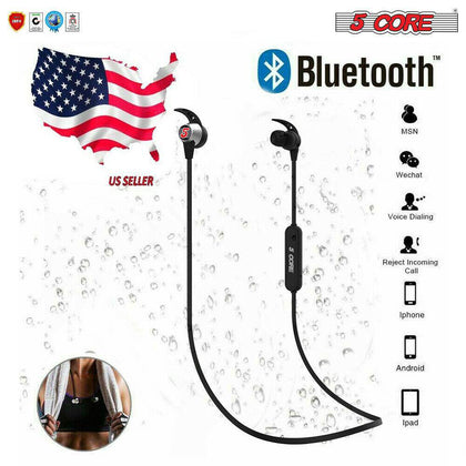 Magnetic Waterproof Earphones Wireless Bluetooth Headphones In Ear buds Pods Mic - Place Wireless