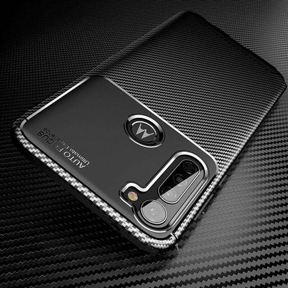For Motorola Moto G Stylus Case Slim Shockproof Carbon Fiber Texture TPU Cover - Place Wireless