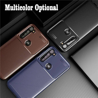 For Motorola Moto G Stylus Case Slim Shockproof Carbon Fiber Texture TPU Cover - Place Wireless