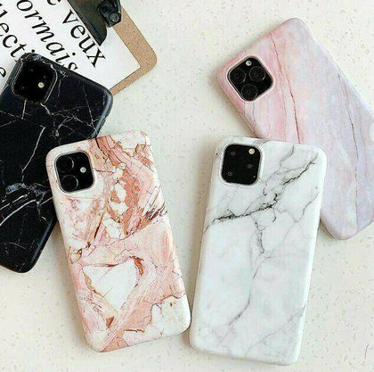 Case iPhone 11 Pro Max - Hard TPU Rubber Case Cover Marble Pattern Stone, Model - For iPhone 11 Pro Max (6.5