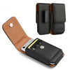 For Samsung Galaxy A12 - Black Leather Vertical Holster Pouch Belt Clip Case