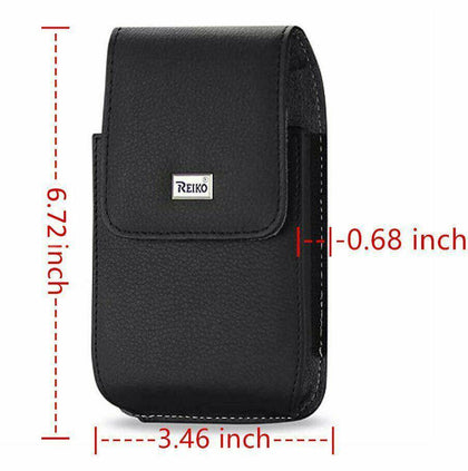 Samsung Galaxy Note20 Ultra -Black Leather Vertical Holster Pouch Belt Clip Case - Place Wireless