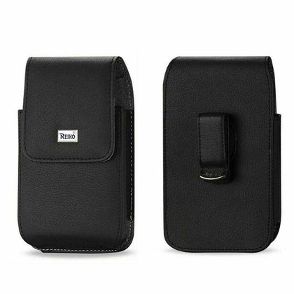 Samsung Galaxy Note20 Ultra -Black Leather Vertical Holster Pouch Belt Clip Case - Place Wireless