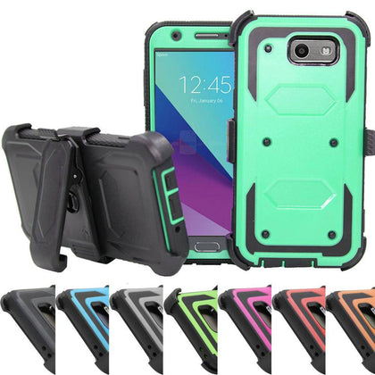 For Samsung Galaxy J3 Emerge/J3 2017/J3 Eclipse/J3 Mission/J3 Luna Pro/J3 Prime|cover for samsung galaxy|cover for samsungfor samsung galaxy  Heavy Duty Armor Case Belt Clip Holster Cover - Place Wireless