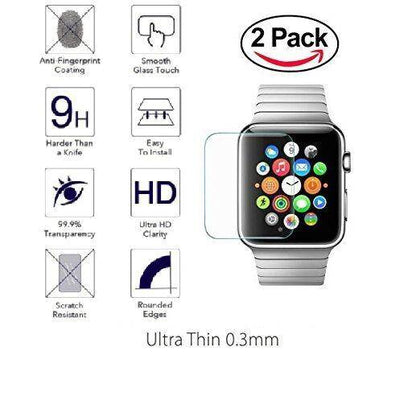2-PACK Premium Tempered Glass Screen Film Protector For Apple Watch 42mm / 38mm - Place Wireless