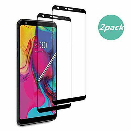 [2 Pack] For LG Stylo 5 / 4 Plus 6 Full Coverage Tempered Glass Screen Protector - Place Wireless