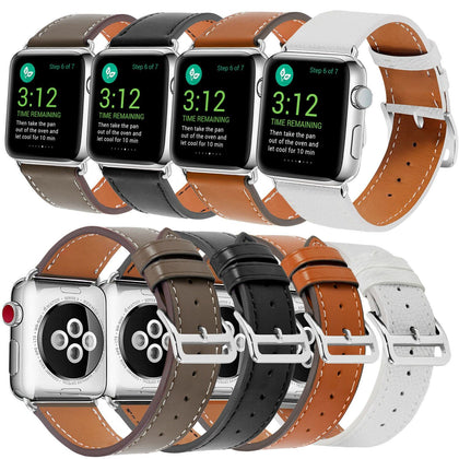 Genuine Leather Wrist Strap For Apple Watch Band 38/40/42/44mm Series 5 4 3 2 1 - Place Wireless