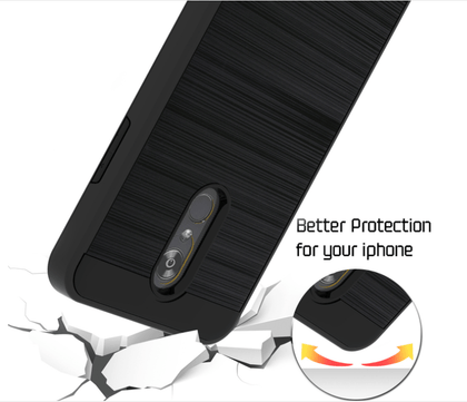 For LG K51 Phone Case, Slim Shockproof Cover+Tempered Glass Protector - Place Wireless
