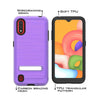 For Samsung Galaxy A01 Phone Case, Slim Kickstand Cover+Tempered Glass Protector