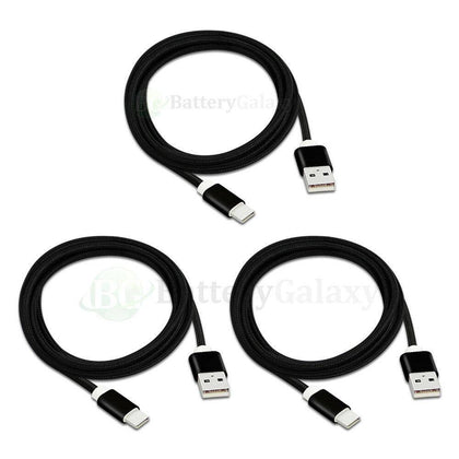 3X USB Type C 6FT Braided Charger Data Sync Cable Cord for Android Cell Phone - Place Wireless
