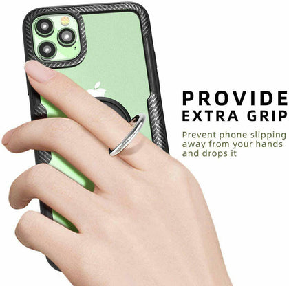 For iPhone 11/ 11 Pro /11 Pro Max Clear Ring Case Shockproof Protective TPU Cover - Place Wireless