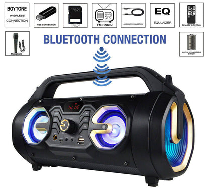 Boytone BT-16G Portable Bluetooth Speaker Boombox, Indoor/Outdoor 2.1 Hi-Fi - Place Wireless