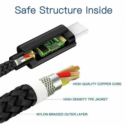 6Ft / 2M Micro USB 3.0 Fast Charger Data Sync Cable Cord Samsung Android HTC LG - Place Wireless