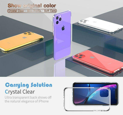 For iPhone 7 8 XS MAX XR 11 12 Mini Pro Crystal Clear Case Transparent Soft TPU - Place Wireless