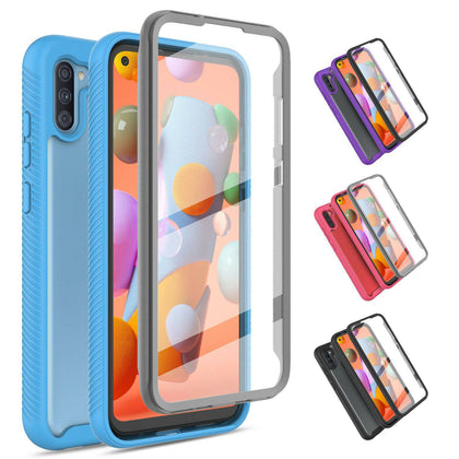 For Samsung Galaxy A11 A21 A01 Hybrid Case Cover With Built-in Screen Protector - Place Wireless