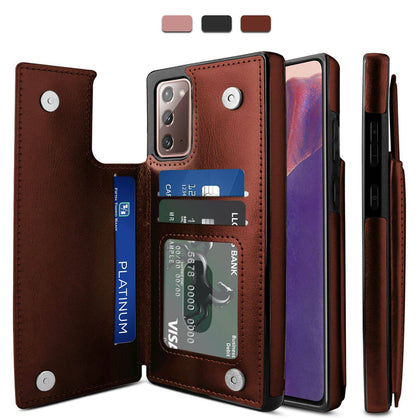 For Samsung Galaxy Note 20/20 Ultra 5G Case Leather Card Wallet Slot Stand Cover - Place Wireless