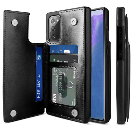 For Samsung Galaxy Note 20/20 Ultra 5G Case Leather Card Wallet Slot Stand Cover - Place Wireless