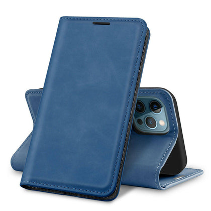 For iPhone 12 Pro Max/12/Pro/12 Mini Case Leather Card Wallet Holder Stand Cover - Place Wireless