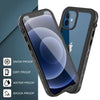 For iPhone 12/Pro Max/Mini Waterproof Clear Case With Built-in Screen Protector