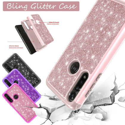 For Motorola Moto G Stylus / G Power 2020 Bling Glitter Hybrid Phone Case Cover - Place Wireless