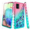 For Samsung Galaxy A71 5G,A51 5G Case Liquid Glitter Cute Cover+Screen Protector