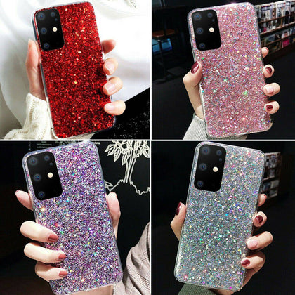 Samsung Galaxy Note 20 Ultra S20 Note 10 S10 Cute Bling Glitter Girls Case Cover - Place Wireless