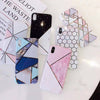 For  iPhone 11 Pro Max 8 Plus XS MAX XR Geometric Marble Cute Girl Phone Case Cover