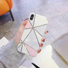 For  iPhone 11 Pro Max 8 Plus XS MAX XR Geometric Marble Cute Girl Phone Case Cover