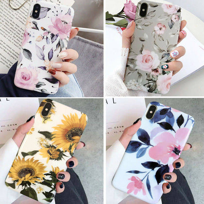 Iphone 11 Pro Max 8 Plus 7 6 XS XR Shockproof Flower Cute Girls Phone Case Cover - Place Wireless