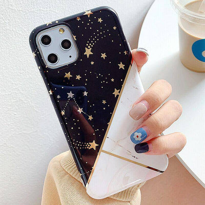 For  iPhone 11 Pro Max 8 Plus XS MAX XR Geometric Marble Cute Girl Phone Case Cover - Place Wireless