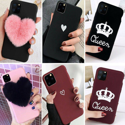 iPhone 12/11 Pro Max XS Max XR 8 Plus Shockproof Slim Case Cute Girl Phone Cover - Place Wireless