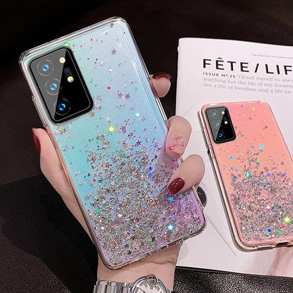 For Samsung Galaxy S21 Plus Note 20 Ultra Phone Case Hybrid Glitter Bling Cover