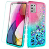 For Motorola Moto G Stylus 2021 Bling Liquid Case Defender Cover /Tempered Glass