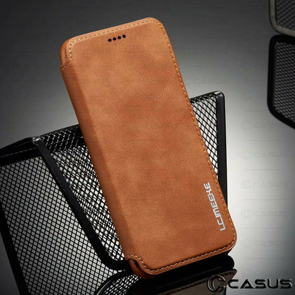 For Galaxy Note 10/9/8 S10/S9 Plus Leather Wallet Stand Thin Slim Case Cover - Place Wireless
