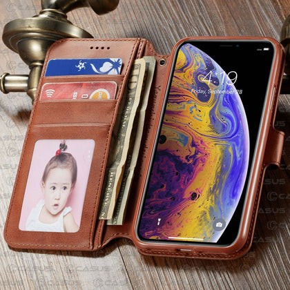 Leather Wallet Flip Card Holder Cover Case For iPhone 12 11 PRO MAX XR XS 8 Plus - Place Wireless