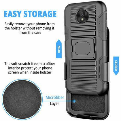 For Motorola Moto G7 Play / Optimo Holster Shockproof Rugged Armor Phone Case - Place Wireless
