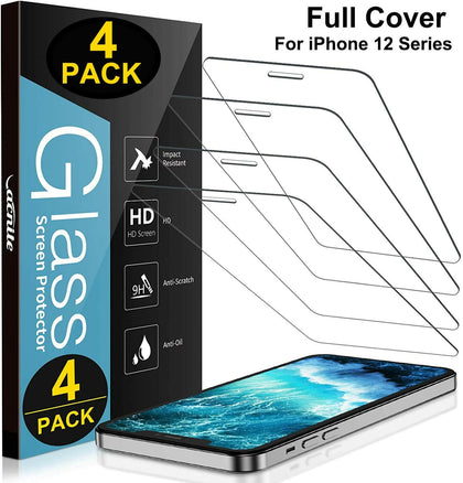 4 Pack iPhone 12 Pro max mini iPhone 12 Pro Max Tempered Glass Screen Protector - Place Wireless