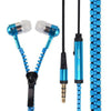 Zipper Wired 3.5mm Jack Earbuds Earphones In-Ear Stereo Headset With Microphone