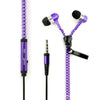 Zipper Wired 3.5mm Jack Earbuds Earphones In-Ear Stereo Headset With Microphone