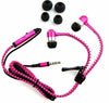 Zipper Wired 3.5mm Jack Earbuds Earphones In-Ear Stereo Headset With Microphone