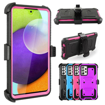 For Samsung Galaxy A12 A32 A52 Case,Hybrid Shockproof With Stand Belt Clip Cover