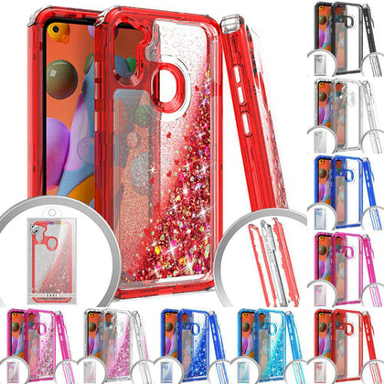 for Samsung Galaxy A11 Transparent Armor Impact Hybrid Case Cover +Prytool - Place Wireless
