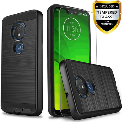 For Motorola Moto G7 Play,G7 Optimo Phone Case Cover +Tempered Glass Protector - Place Wireless