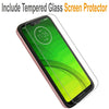 For Motorola Moto G7 Play,G7 Optimo Phone Case Cover +Tempered Glass Protector