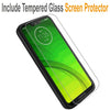 For Motorola Moto G7 Play,G7 Optimo Phone Case Cover +Tempered Glass Protector