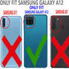 For Samsung Galaxy A12 Case, Transparent Rugged Cover + Tempered Glass Protector