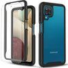 For Samsung Galaxy A12 Case, Transparent Rugged Cover + Tempered Glass Protector